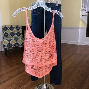 Storia Crochet Crop Tank *NWOT